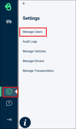 Manager Users Navigation from Settings